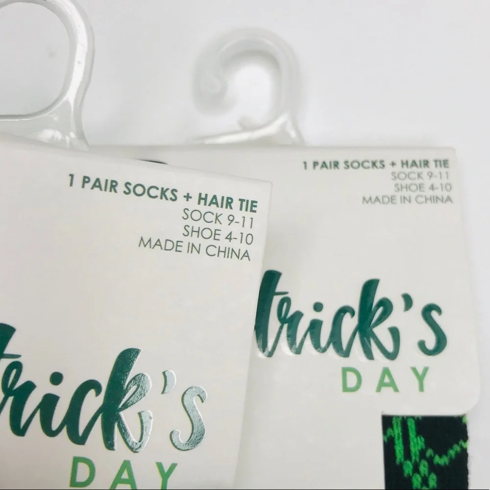 Crest Brands St Patricks Day Socks and Scrunchie